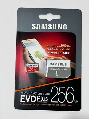 New Samsung Genuine 256GB EVO+ Plus MicroSD Memory Card MB-MC256GA/AM - Image 1 of 3