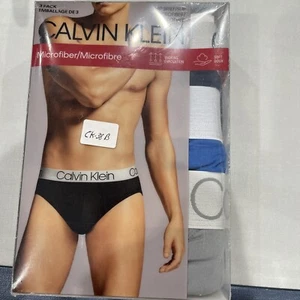 CALVIN KLEIN MICROFIBER HIP BRIEF 3 PACK, ASSORTED COLORS,CHOOSE SIZE - Picture 1 of 8