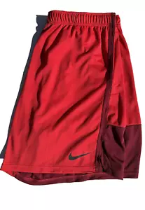 Mens Nike Dri Fit Shorts Knit Hybrid 9" Training Red 4XL Standard Fit New Tag - Picture 1 of 11