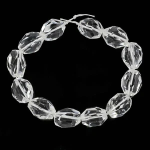 12 Stck. Klar Quarz Kristall Handgeschliffen Facettiert Freiform Nugget Perlen 10 mm #78319 - Bild 1 von 1
