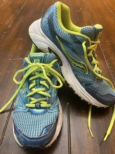 Saucony Oasis Grid Running Walking Sneaker Blue Neon S15209-5 Women Size 8 Nice! - Picture 1 of 5