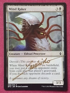 Magic The Gathering BATTLE FOR ZENDIKAR MIND RAKER SIGNED devoid card MTG - Picture 1 of 2