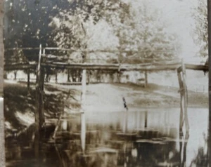 Marietta, OH. Washington, Co. Children's Home Bridge. 1908 RPPC. Unique! NoRsv - Picture 1 of 4