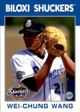 2016 Biloxi Shuckers Grandstand #27 Wei-Chung Wang Taitung City Taiwan Card