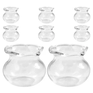 8pcs Doll House Fish Tank Empty Mini Aquarium Tank Bowl Small Goldfish Tanks - Picture 1 of 12