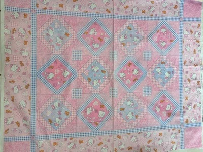 VINTAGE Sanrio 2003 Hello Kitty Panel: 35" x 44" (Pink & Lavender) - Image 1 of 3