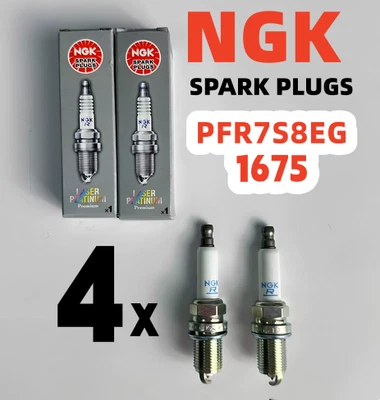 4x NGK PFR7S8EG 1675 Laser Platinum Spark Plugs For AUDI A6 2.0 09/12--> TFSI - Image 1 of 4