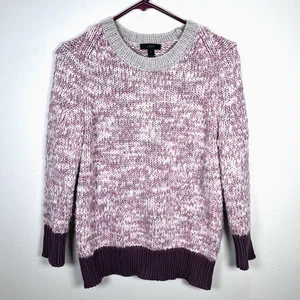 J CREW Pullover Damen Wollmischung meliert Rundhalsausschnitt Größe Small Dusty Mauve Weiß - Bild 1 von 7
