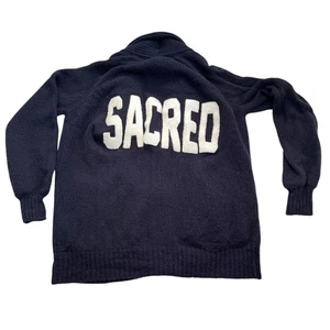 Spiritual Gangster Kiki Sacred Sweater womens Medium Large navy blue wool knit - Picture 1 of 6