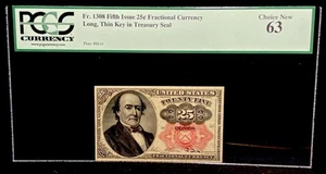 1875 FR# 1308 Fractional Currency 25 Cents 25c Note Fifth Issue Civil War PMG 63 - Picture 1 of 7
