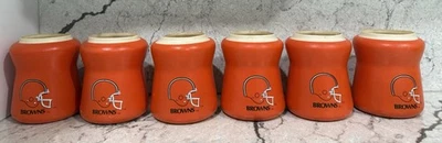 (6)Cleveland Browns NFL Bottle/Can Holders Vintage Football Helmet Logo 4" Tall  - Image 1 of 3