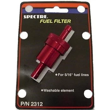 Billet Aluminum 5/16" Fuel Gas Filters Re-Usable Washable Cleanable Element- RED - Image 1 of 4