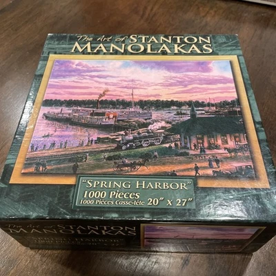 The Art Of Stanton Manolakas “Spring Harbor” 拼图 1000 件 20x27 全新 — 第 1/4 张图片