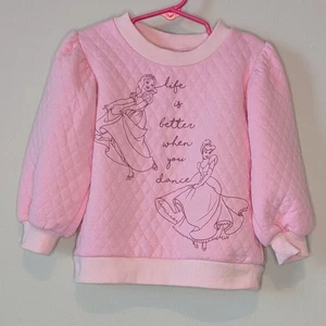 Disney Princess Pink Quilted Fleece Lined Sweatshirt Size 4T - Picture 1 of 6