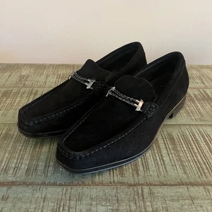 Stacy Adams Nesbit Black Leather Suede Almond Apron Pinch Toe Shoes Size 9M - Picture 1 of 11