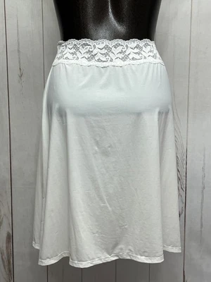 Vintage Vassarette Blanco Sedoso Satén Encaje Corto Medio Slip Pequeño Retro Foto 1 de 4