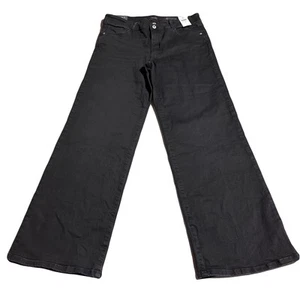 J.Jill Jeans Women’s Black Basalt Wash High Rise Wide Full Leg Size 14 R NWT - Picture 1 of 10