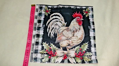 Stoff  Stoffrest  Patchwork   -  Hahn hell . Schleife  --- 1 -- - Bild 1 von 2