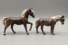 Hagen Renaker Charcoal Morgan Stallion #3261 and Mare #3262 - Retired Mini Horse