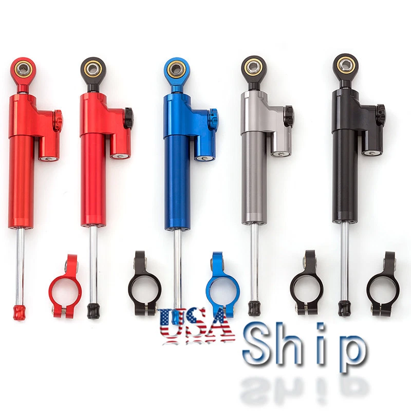 Amortiguador estabilizador de dirección ajustable lineal EE. UU. para DUCATI BMW SUZUKI KAWASAKI Foto 1 de 4