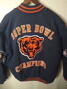 NFL 1985 Chicago Bears Super Bowl Jacket Mens SIZE XL Full Zip Vintage 
