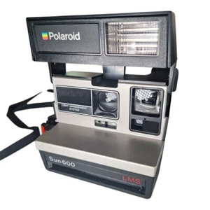 Polaroid Sun600 LMS Kamera Vintage Pop Up Umhängeband schwarz USA Made Fotografie - Bild 1 von 11