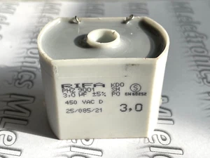 1x Condensateur film polyester RIFA PHZ9001 PET bipolaire 3uF 450Vac 5% radial NOS - Photo 1/4