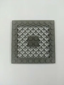 Lego Gray Plate 8 x 8 with Grille Grate OLD DARK GRAY TRAP DOOR - Picture 1 of 1