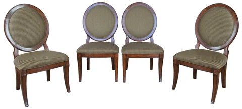 4 Vintage Drexel Heritage Louis XVI Wheelback Savoy Side Dining Chairs 689-751 Cover