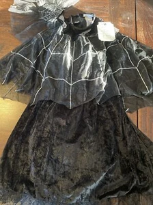 Pottery Barn Kids black spider queen Halloween costume Size 4-6 NWT Fast Ship - Picture 1 of 6