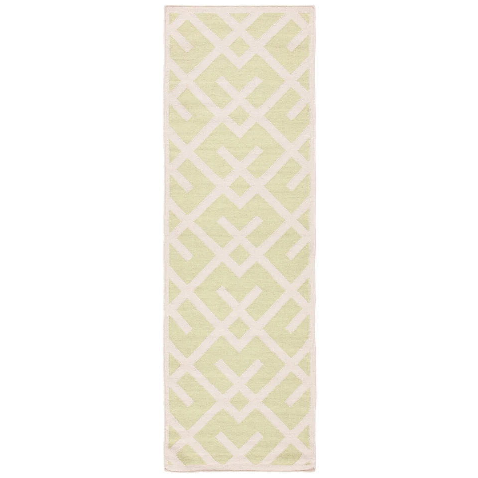 SAFAVIEH Dhurries DHU552A Light Green / Ivory Rug - Image 1 of 4