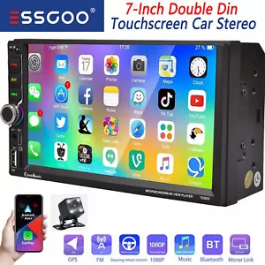 2 DIN Wireless Apple Carplay Android Auto Car Stereo 7" Bluetooth USB AUX +CAM - Picture 1 of 17