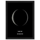 Phases of the Moon Astronomy New Moon Lunar Space Poster Framed Art Print A3