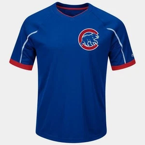 Camiseta deportiva de emergencia con cuello en V de los Chicago Cubs 3XL real/rojo de dos caras base fresca MLB - Imagen 1 de 2