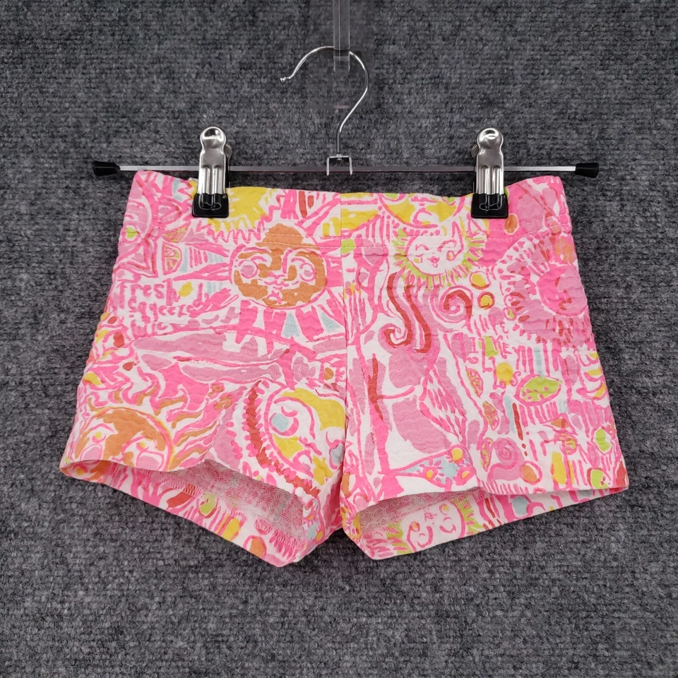 Шорты Lilly Pulitzer детские для девочки 4 розовые Little Liza Sun без застежек хлопок - Изображение 1 из 4