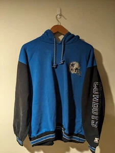 Vintage 90s Dallas Cowboys NFL Football Starter Blue Large Hoodie - Picture 1 of 14