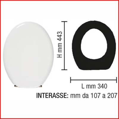 sedile copriwater ideal standard ellisse copri wc vaso asse tavoletta ciambella - Immagine 1 di 4