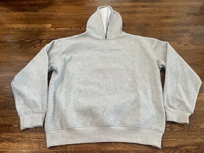 白色狐狸季节运动衫 L/XL 灰色连帽标志超大柔软精品连帽衫 — 第 1/4 张图片