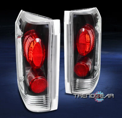 For 1987-1996 Ford F-150 F-250 F-350 Bronco Pickup Tail Brake Lights Lamps Black - Image 1 of 4