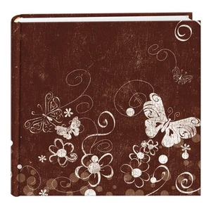 200 Pocket Printed Aged Butterfly Swirl Design Photo Album for 4 by 6-Inch Pr... - Picture 1 of 1