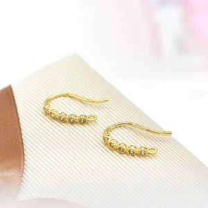 2Pairs 18K Gold Plated Earrings Hook Connector, Minimalist Earrings GZX525 - Picture 1 of 3