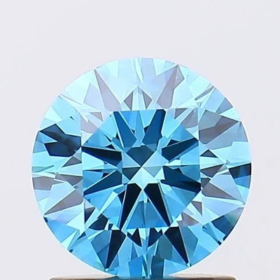 Round 1.26 Ct Fancy Vivid Blue VS1 IGI Certified Lab Grown CVD Diamond - Image 1 of 4