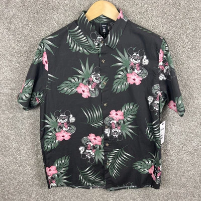 Camisa Disney X Neff Manga Corta Abotonada Para Hombres Mediana Mickey Mouse Floral Nueva Con Etiquetas Foto 1 de 4
