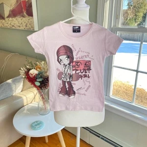 Y2K Graphic Pink Baby Tee Cyber Grunge Punk Emo Girl Goth Pop Art Hipster TShirt - Picture 1 of 7