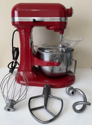 Kitchen Aid Professional HD Series 5qt Bowl Lift Stand Mixer Red & Attachments - Image 1 of 4