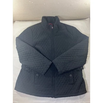 Chaqueta Ligera Giacca Acolchada Negra Cremallera Completa Cuello Soporte Para Mujer Talla XL Foto 1 de 4