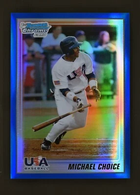 Bowman Chrome #USA-BC4 2010 Michael Choice/250 refractor azul 1st Bowman EE. UU. Foto 1 de 2