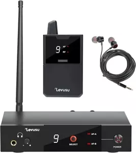 Levusu UHF kabelloses In-Ear Monitorsystem mit Kopfhörer, 180 Fuß, Rackmontage. - Bild 1 von 4