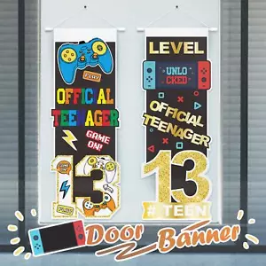 Official Teenager 13th Birthday Banner Game Themed Party Yard Sign - Picture 1 of 7