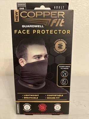 COPPER FIT FACE PROTECTOR ADULT UNISEX ONE SIZE FITS MOST CHARCOAL (BRAND NEW) - Image 1 of 4